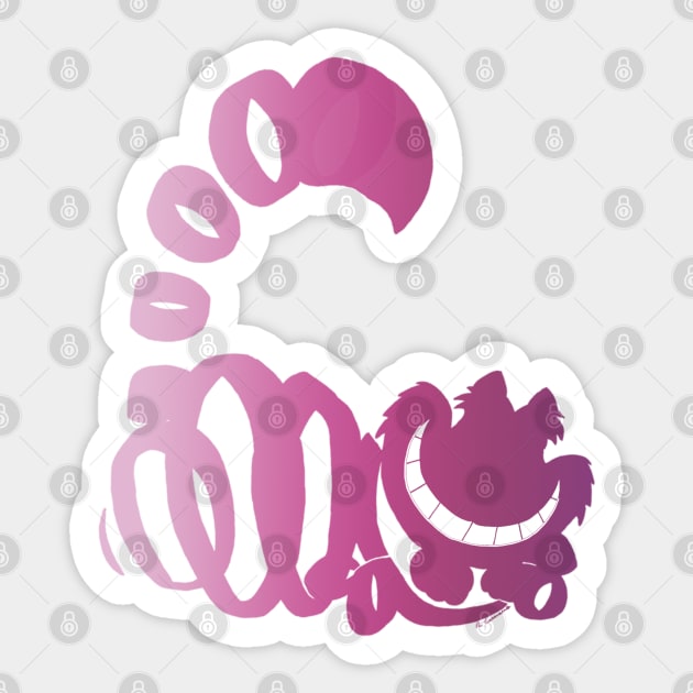 Cheshire Cat Ombre Silhouette Sticker by ijsw